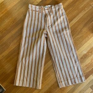 Madewell Emmett Wide Leg Crop Pants in Stripe